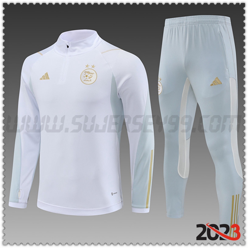 Chandal Futbol Argelia Ninos Blanco 2023 2024