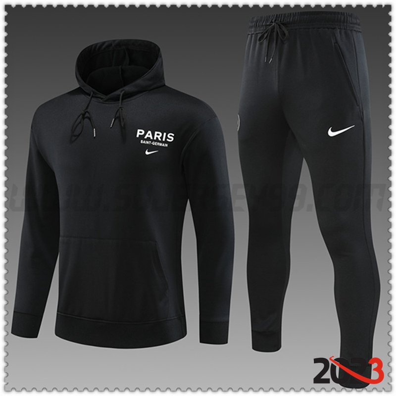 Chaqueta Con Capucha Chandal PSG Ninos Negro 2023 2024