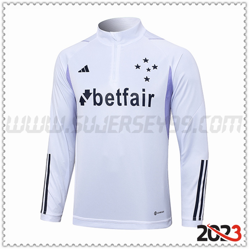 Sudadera Entrenamiento Cruzeiro EC Blanco 2023 2024