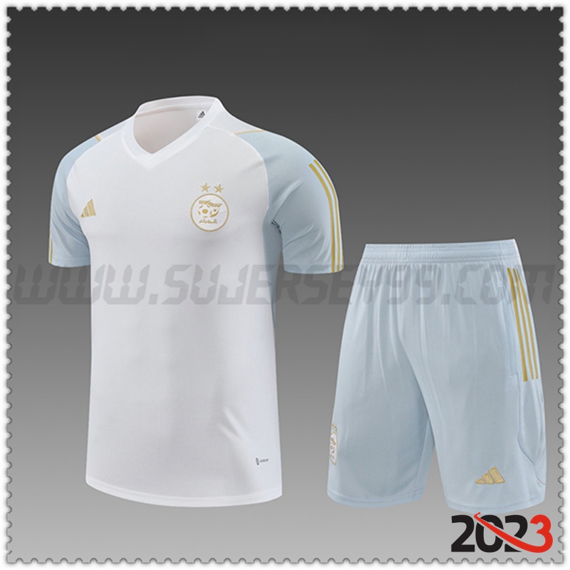 Camiseta Entrenamiento + Cortos Argelia Ninos Blanco 2023 2024