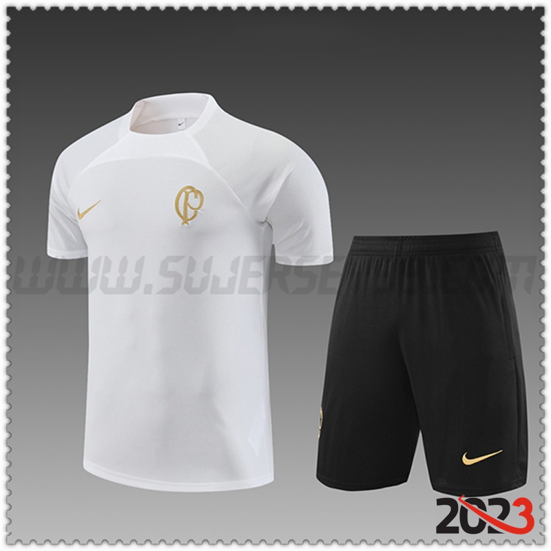 Camiseta Entrenamiento + Cortos Corinthiens Ninos Negro 2023 2024