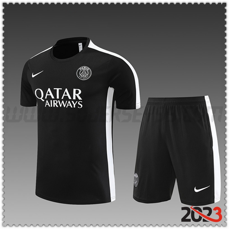 Camiseta Entrenamiento + Cortos PSG Ninos Negro 2023 2024