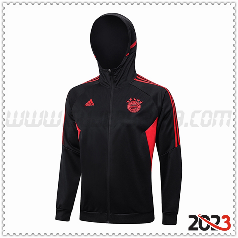 Chaqueta Con Capucha Bayern Munich Negro 2023 2024