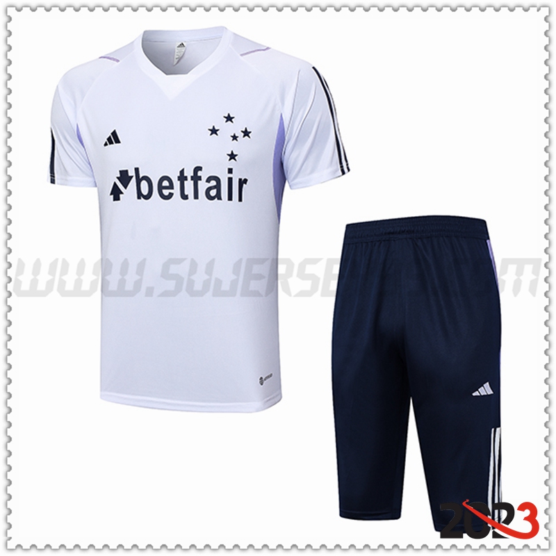 Camiseta Entrenamiento + Cortos Cruzeiro Blanco 2023 2024