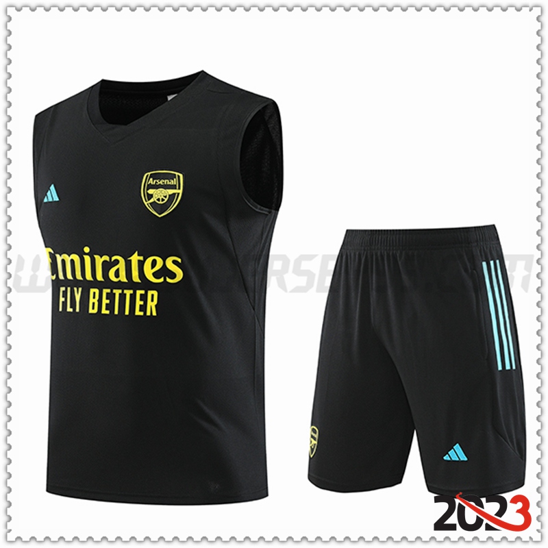Camiseta Entrenamiento sin mangas + Cortos Arsenal Negro 2023 2024 -02