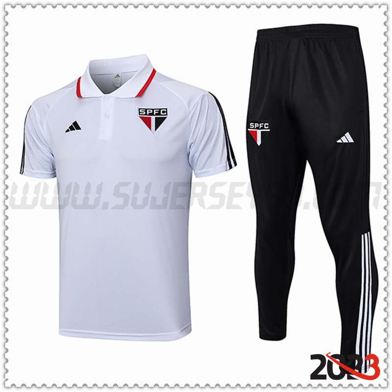 Camiseta Polo Sao Paulo FC Blanco 2023 2024