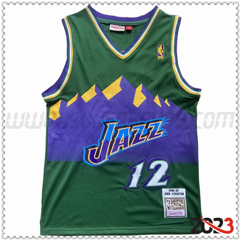 Camisetas Utah Jazz (STOCKTON #12) 2023/24 Verde