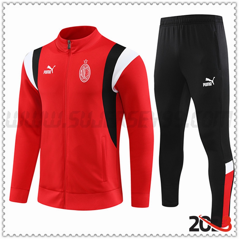 Chaqueta Chandal Futbol AC Milan Rojo 2023 2024
