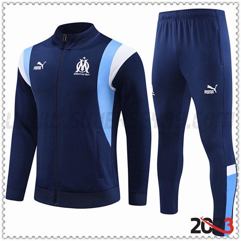 Chaqueta Chandal Futbol Marsella Azul marino 2023 2024