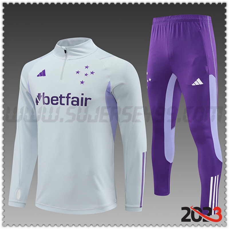 Chandal Futbol Cruzeiro EC Ninos Gris Claro 2023 2024