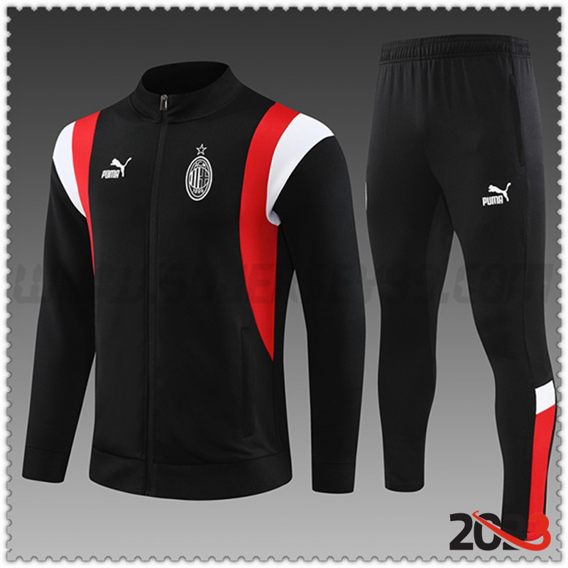 Chaqueta Chandal Futbol AC Milan Ninos Negro 2023 2024