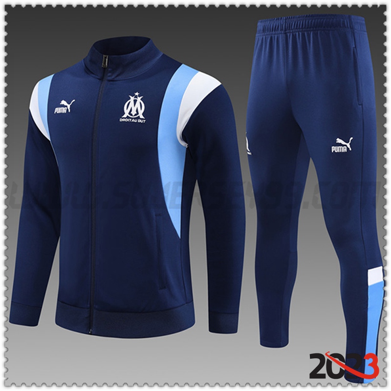 Chaqueta Chandal Futbol Marsella Ninos Azul marino 2023 2024