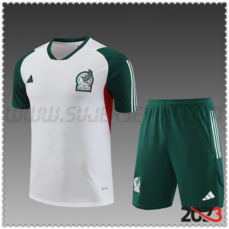 Camiseta Entrenamiento + Cortos México Ninos Blanco 2023 2024