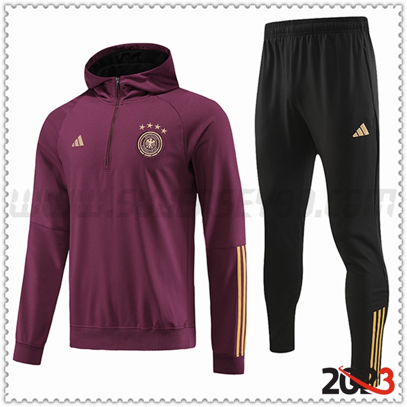 Chaqueta Con Capucha Chandal Alemania Rojo 2023 2024