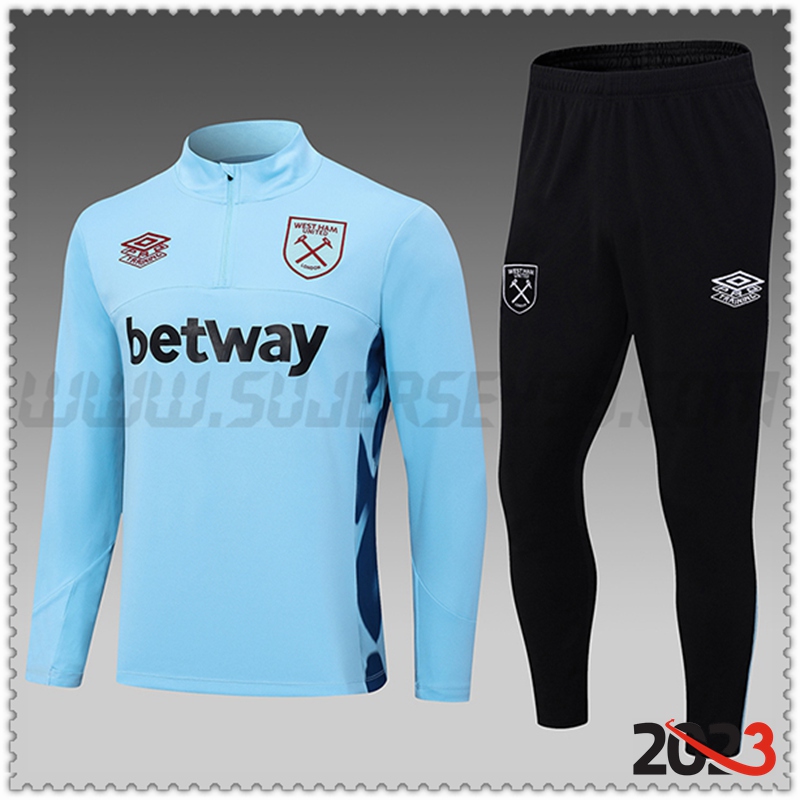 Chandal Futbol West Ham Ninos Azul Claro 2023 2024