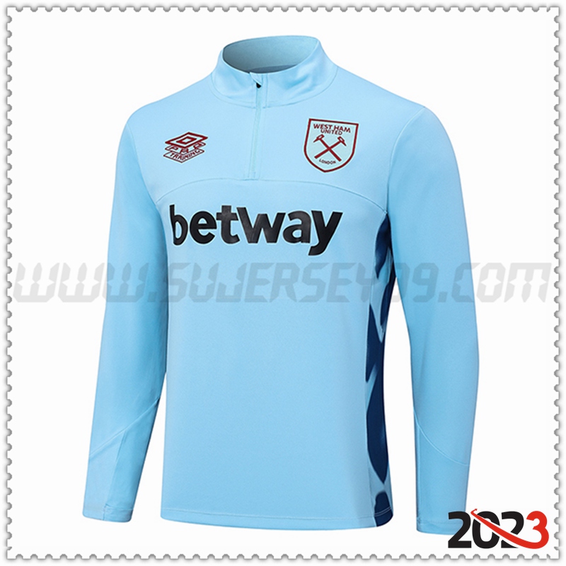 Sudadera Entrenamiento West Ham Azul Claro 2023 2024