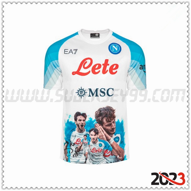 Camiseta Entrenamiento SSC Napoles Face Game Kvaratskhelia Match 2022/2023