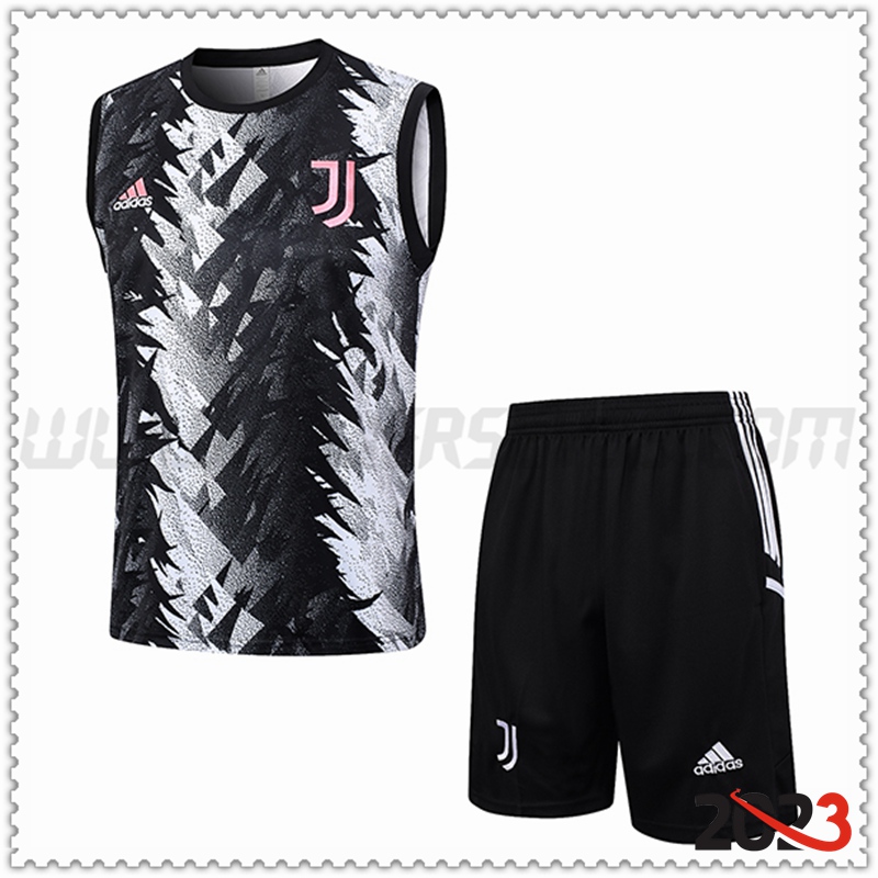 Camiseta Entrenamiento sin mangas + Cortos Juventus Negro/Blanco 2023 2024 -02