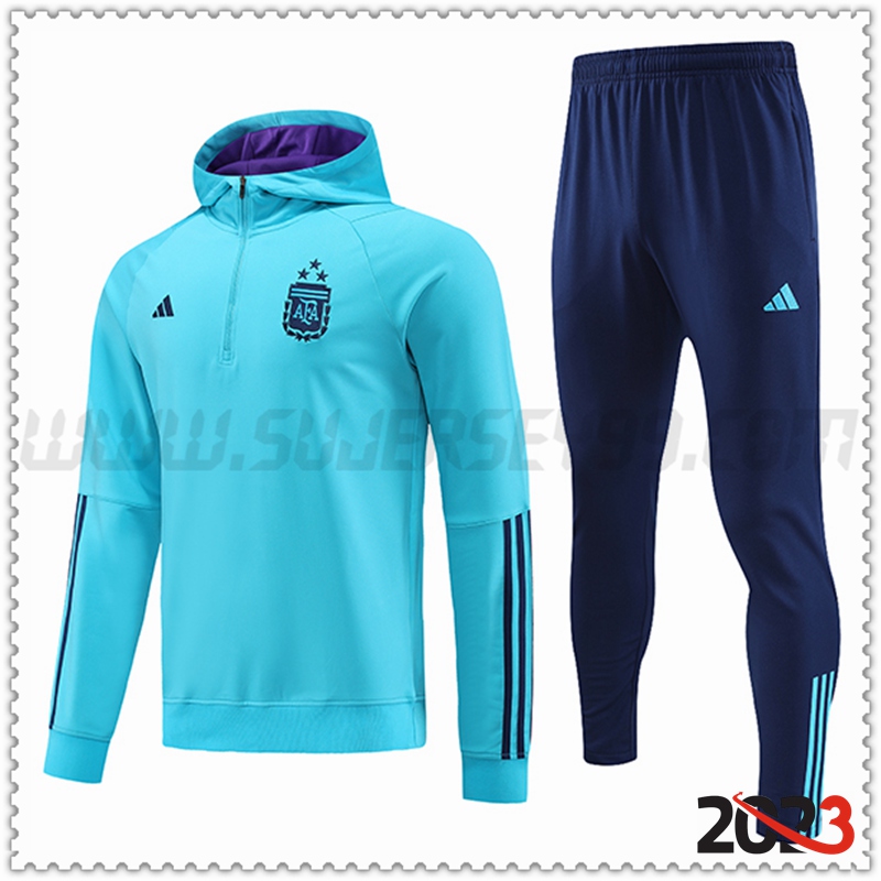 Chaqueta Con Capucha Chandal Argentina Azul Claro 2023 2024