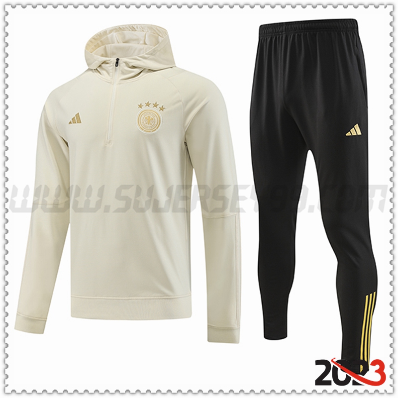 Chaqueta Con Capucha Chandal Alemania Blanco 2023 2024