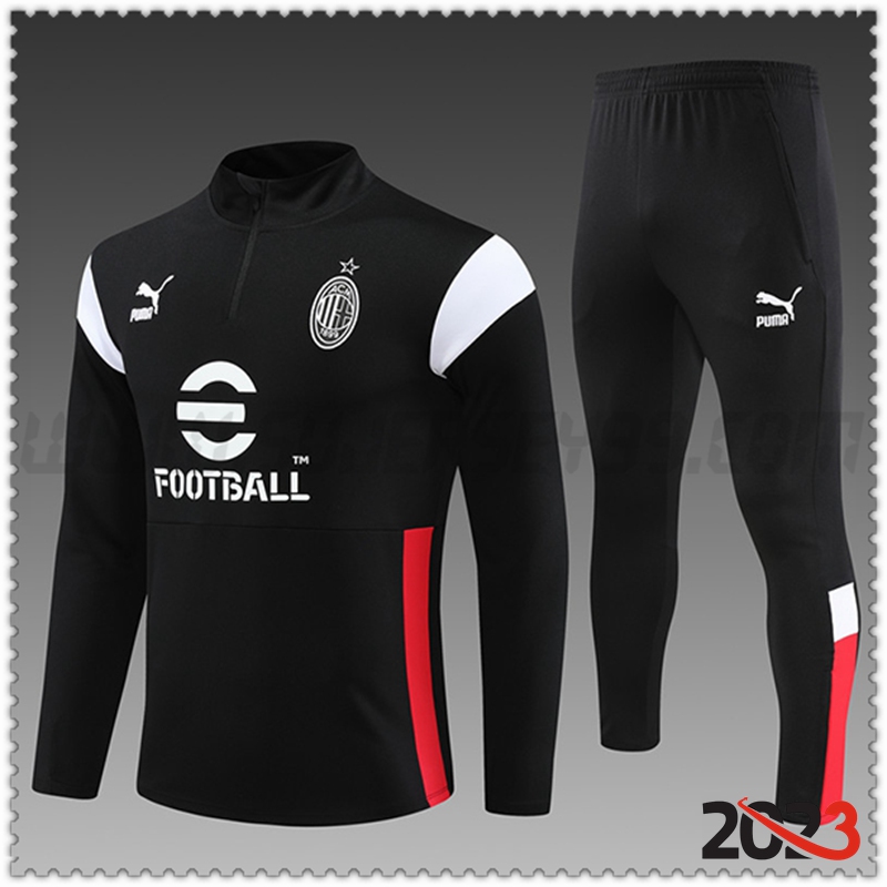 Chandal Futbol AC Milan Ninos Negro 2023 2024