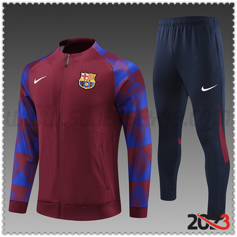 Chaqueta Chandal Futbol FC Barcelona Ninos Rojo 2023 2024