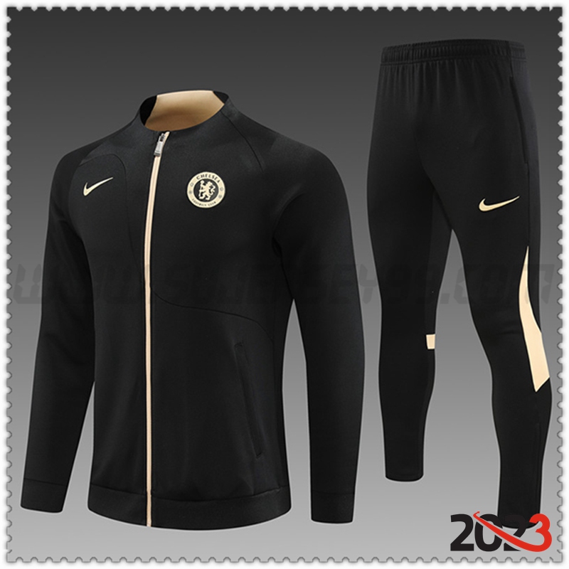 Chaqueta Chandal Futbol FC Chelsea Ninos Negro 2023 2024