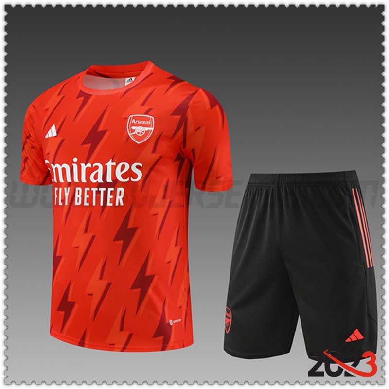 Camiseta Entrenamiento + Cortos Arsenal Ninos Naranja 2023 2024