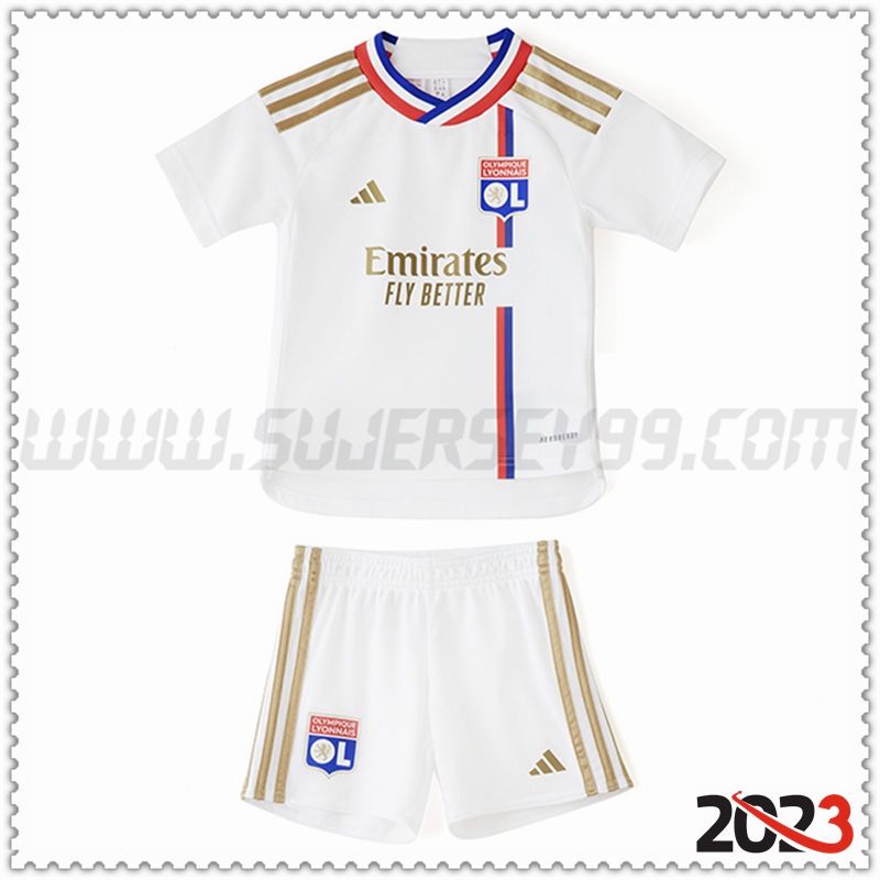Primera Nuevo Equipacion del Lyon OL Ninos 2023 2024