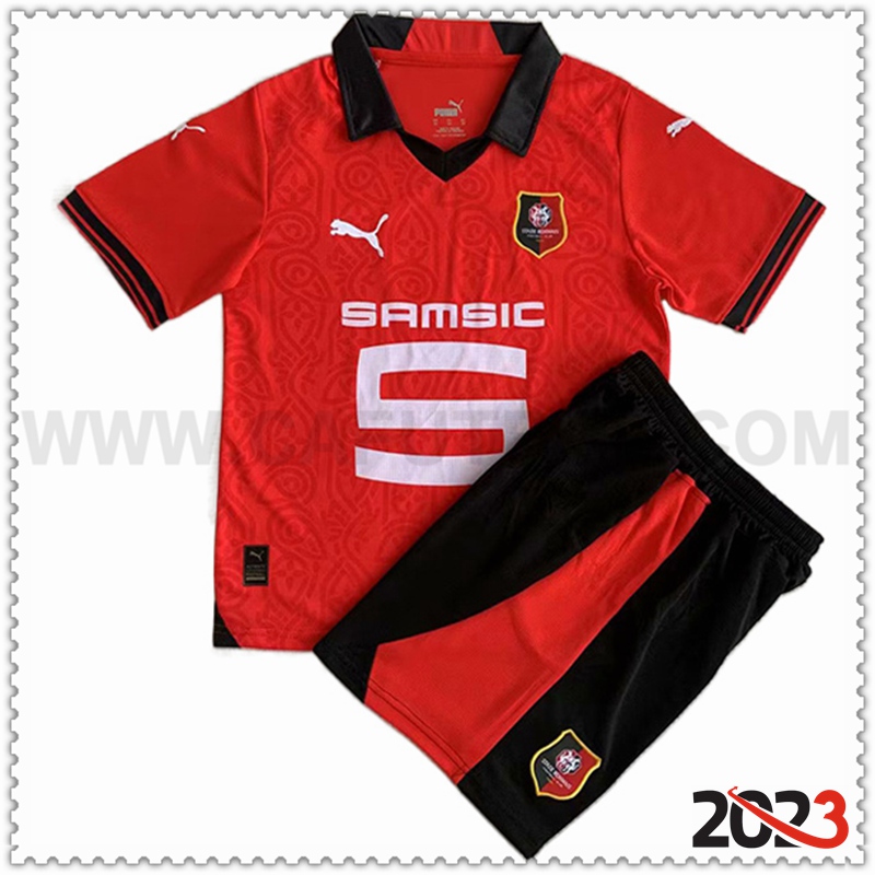 Primera Equipacion del Stade Rennais Ninos 2023 2024