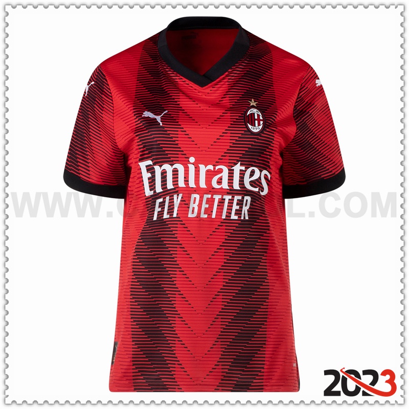 Primera Camiseta Futbol AC Milan Mujer 2023 2024