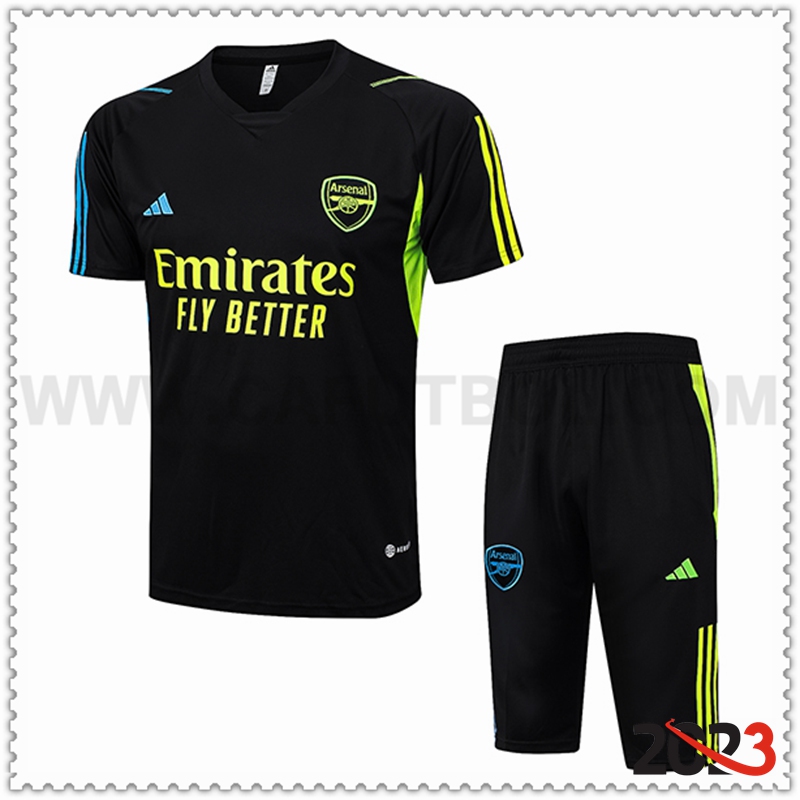 Camiseta Entrenamiento + Cortos Arsenal Negro 2023 2024 -03
