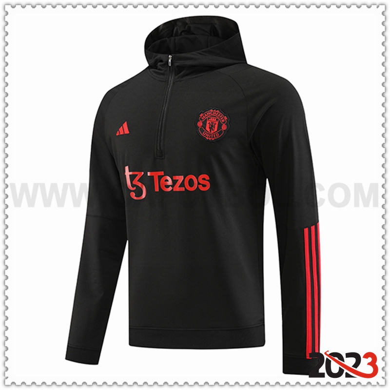 Sudadera Con Capucha Manchester United Negro 2023 2024