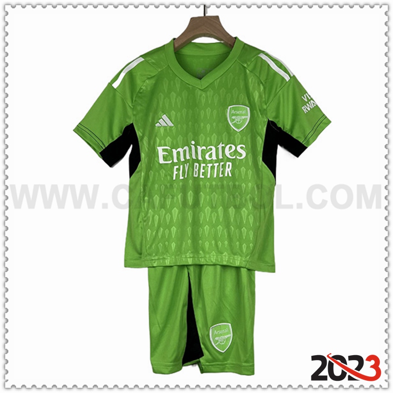 Equipacion del Portero Arsenal Ninos Verde 2023 2024