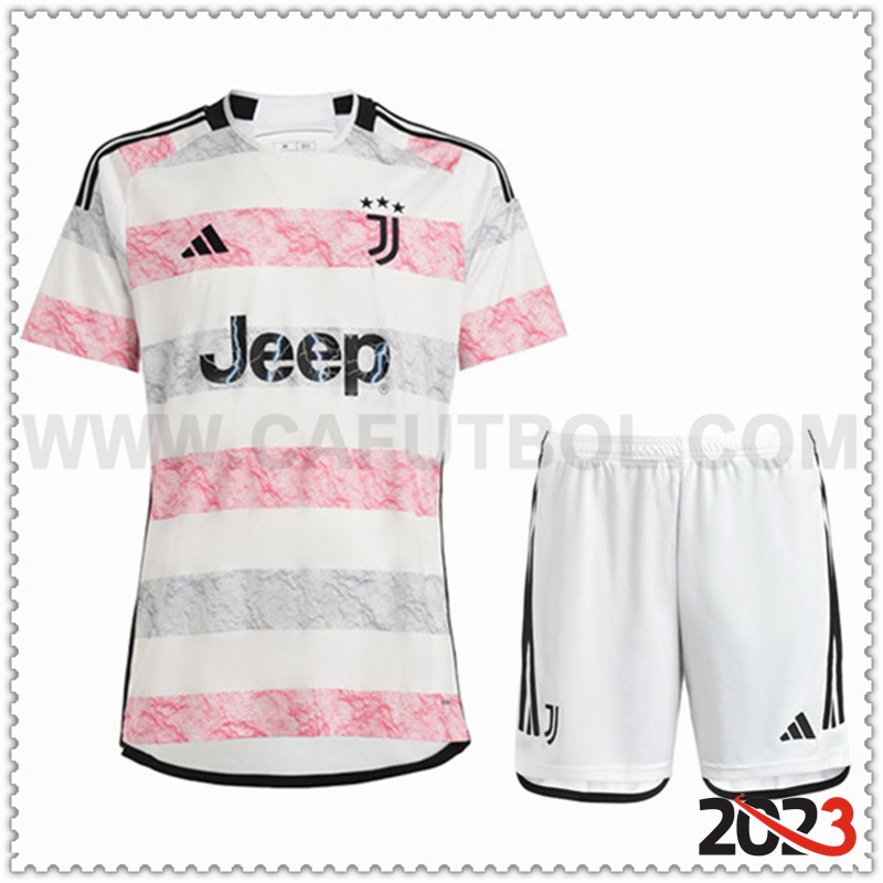 Segunda Equipacion del Juventus + Pantalones Cortos 2023 2024