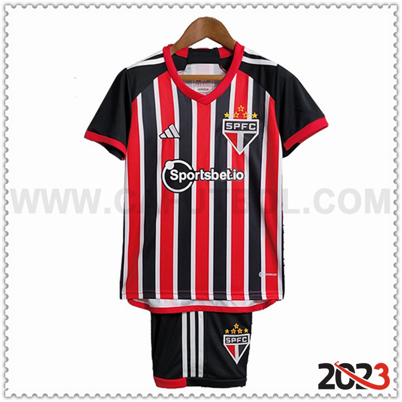 Segunda Equipacion del Sao Paulo FC Ninos 2023 2024