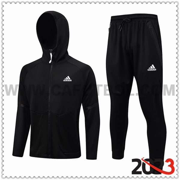 Chaqueta Con Capucha Chandal Rompevientos Adidas Negro 2023 2024 -02