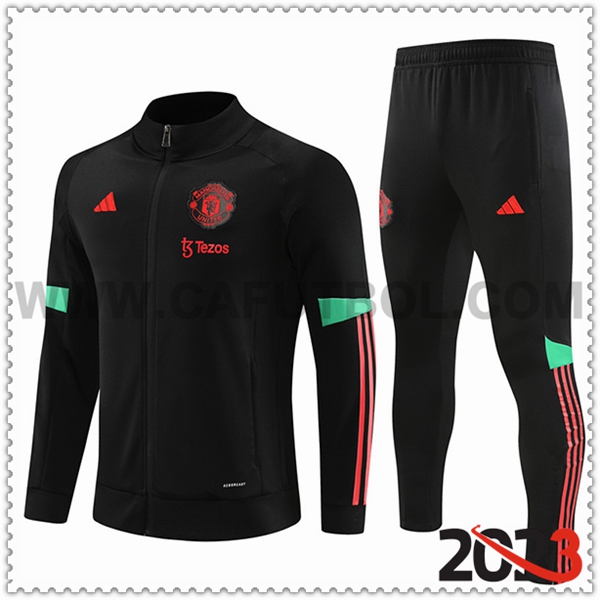 Chaqueta Chandal Futbol Manchester United Negro 2023 2024 -02