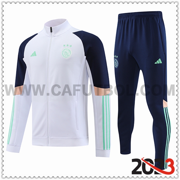 Chaqueta Chandal Futbol Ajax Blanco 2023 2024
