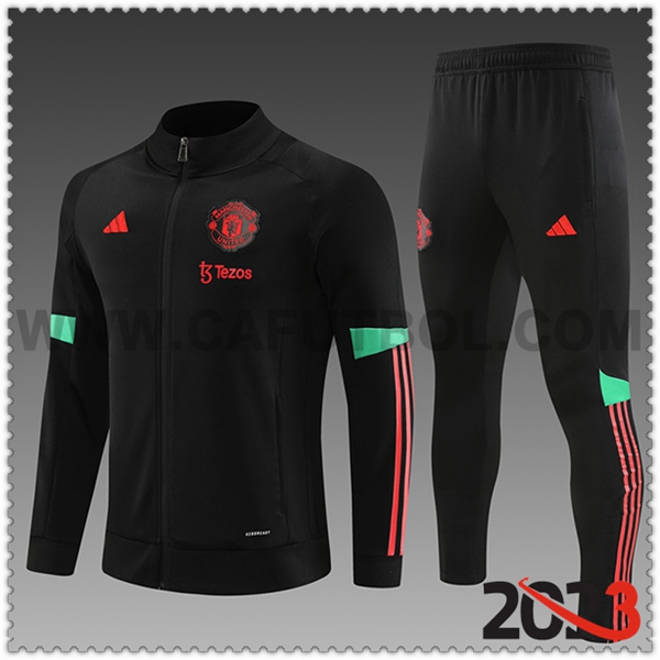 Chaqueta Chandal Futbol Manchester United Ninos Negro 2023 2024