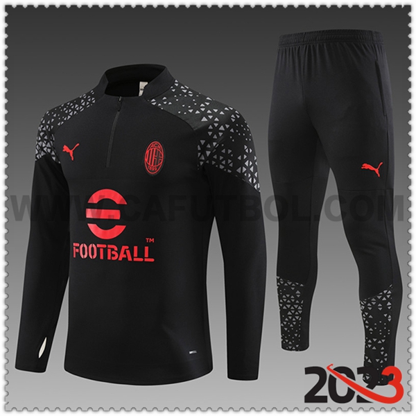 Chandal Futbol AC Milan Ninos Negro 2023 2024 -02