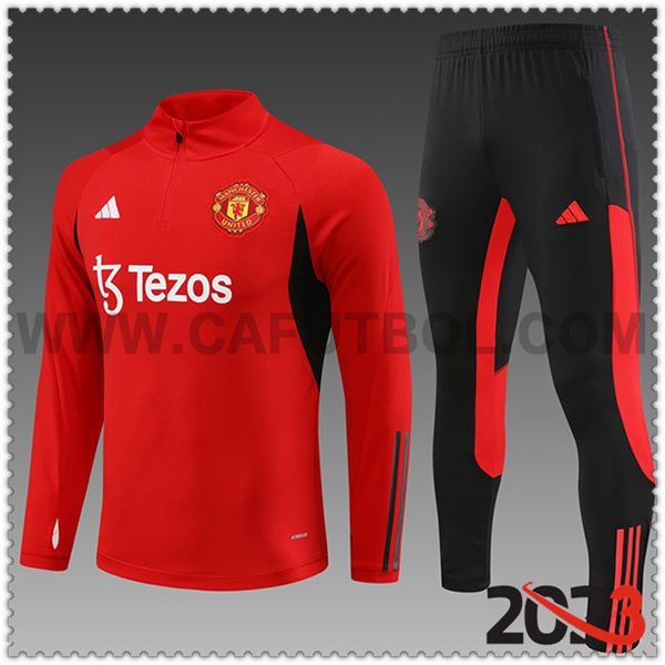 Chandal Futbol Manchester Ninos United Rojo 2023 2024