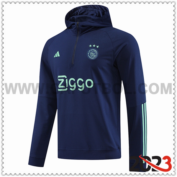 Sudadera Entrenamiento Capucha Ajax Azul marino 2023 2024