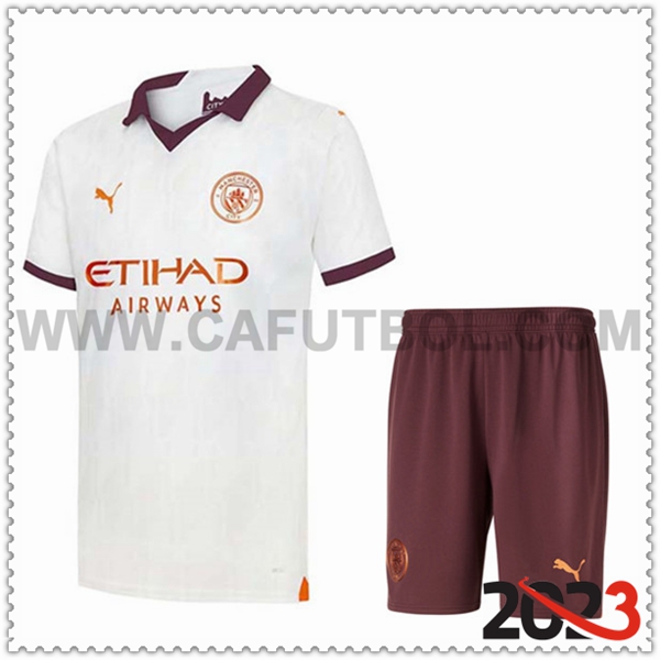 Segunda Equipacion del Manchester City + Pantalones Cortos 2023 2024