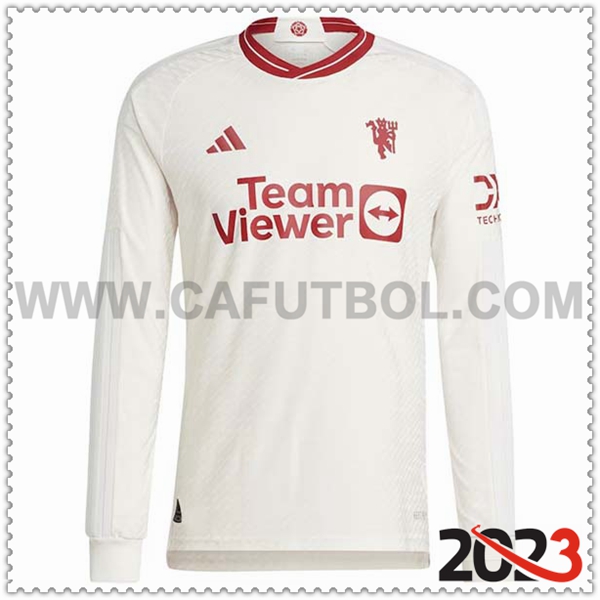 Tercera Camiseta Futbol Manchester United Mangas largas 2023 2024