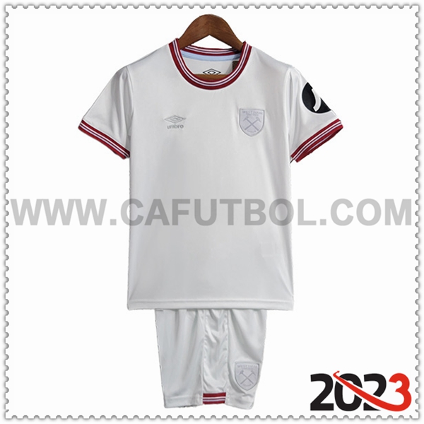 Segunda Equipacion del West Ham Ninos 2023 2024