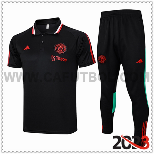 Camiseta Polo Manchester United Negro 2023 2024