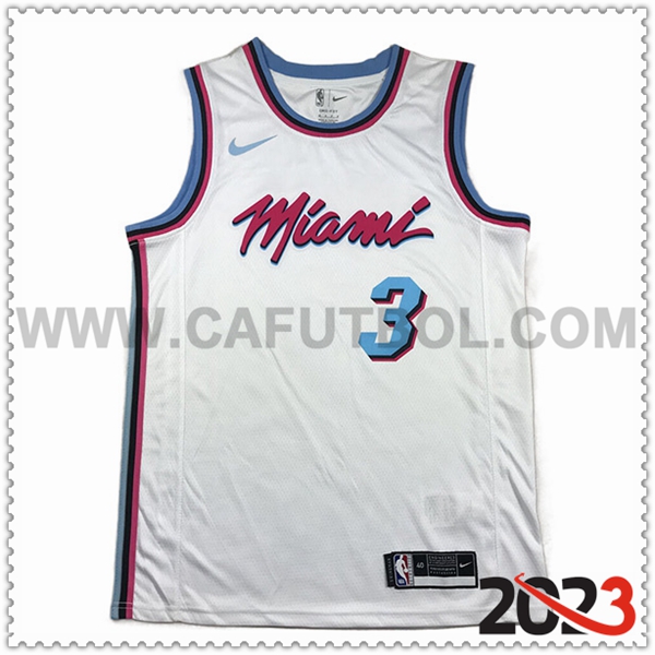 Camisetas Miami Heat (WADE #3) 2023/24 Blanco -05