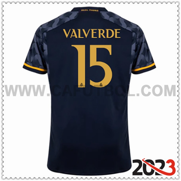 Segunda Camiseta Futbol Real Madrid VALVERDE #15 2023 2024