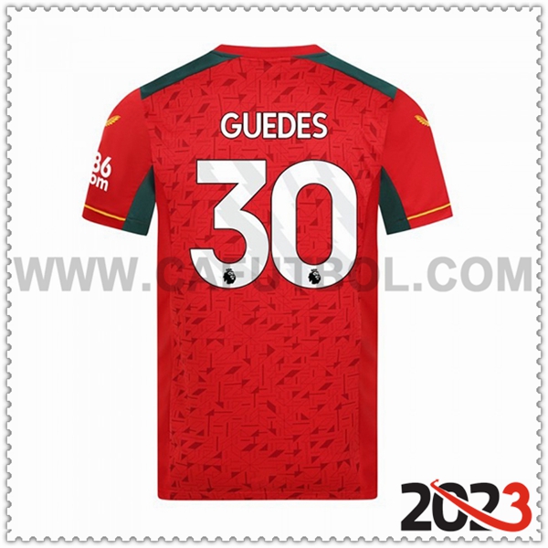 Segunda Camiseta Futbol Wolves GUEDES #30 2023 2024